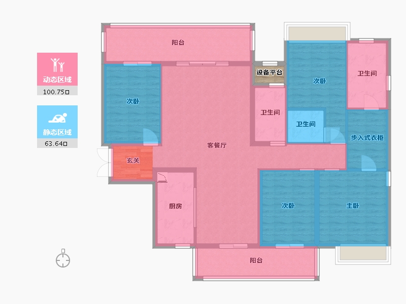 广西壮族自治区-南宁市-阳光城江山�Z原-150.16-户型库-动静分区