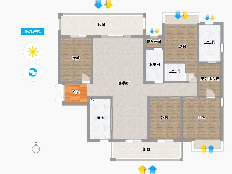 广西壮族自治区-南宁市-阳光城江山�Z原-150.16-户型库-采光通风