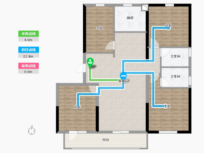 河北省-唐山市-万科南湖春晓5期-118.11-户型库-动静线