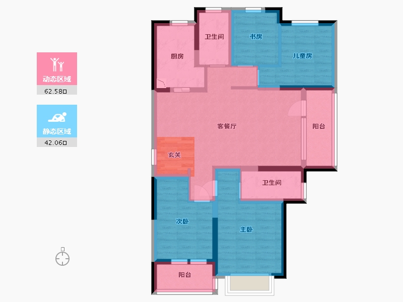 山东省-青岛市-世茂锦域-91.57-户型库-动静分区