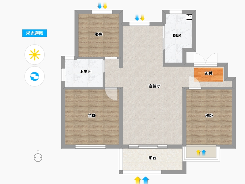 山东省-青岛市-鲁商学府-80.00-户型库-采光通风