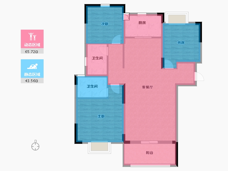 湖南省-长沙市-新城悦隽-98.00-户型库-动静分区