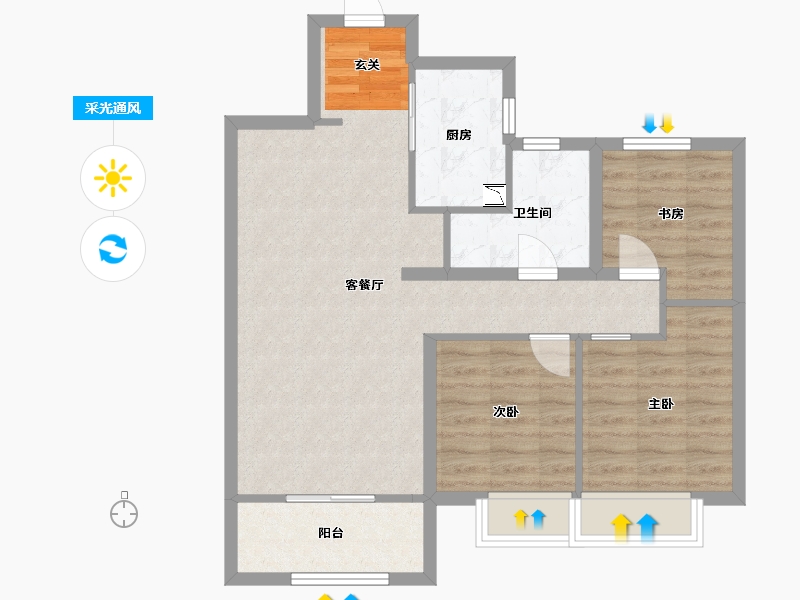 山东省-青岛市-中建锦绣天地-76.80-户型库-采光通风