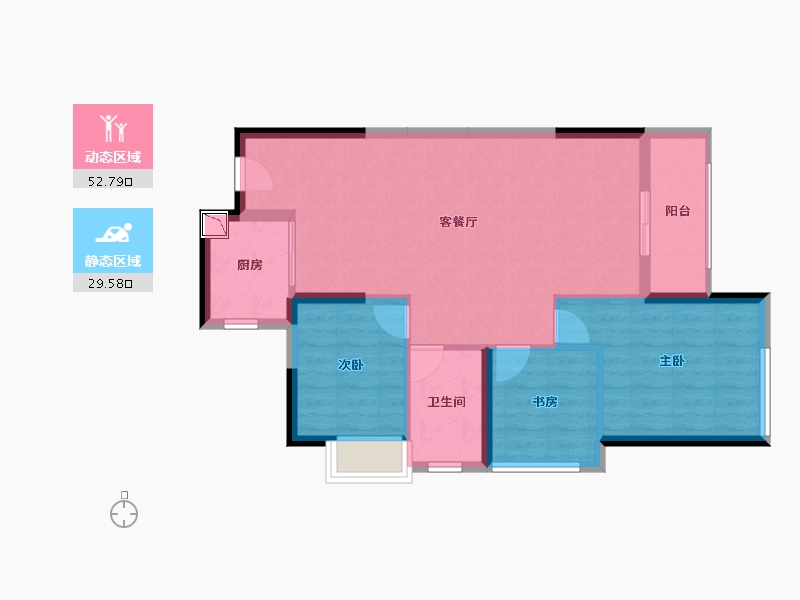 广东省-江门市-凯旋豪庭-74.24-户型库-动静分区