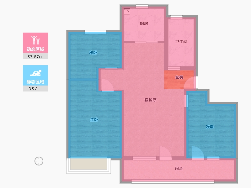 山东省-青岛市-海信文墨里-80.00-户型库-动静分区