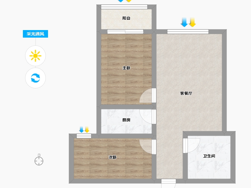 河北省-保定市-曲阳县二医院福瑞家园-56.06-户型库-采光通风