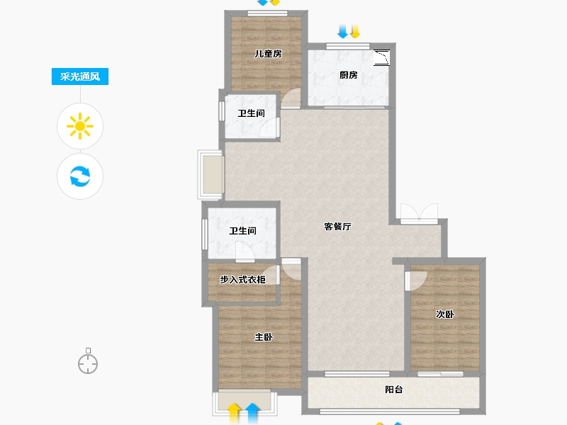 山西省-太原市-保利东郡-117.19-户型库-采光通风