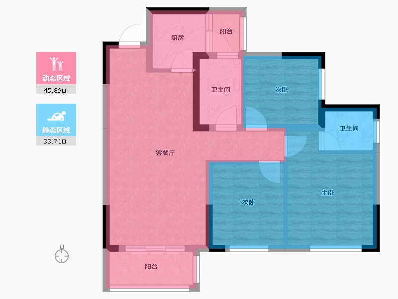 四川省-遂宁市-置信・安居逸都城-70.45-户型库-动静分区