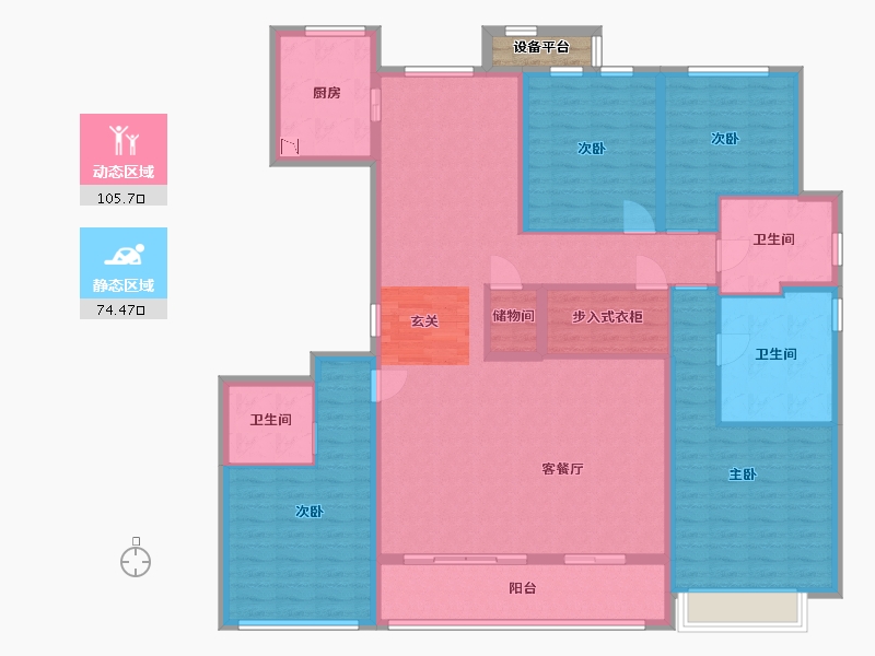 江苏省-南通市-滨江曙光之星-164.79-户型库-动静分区