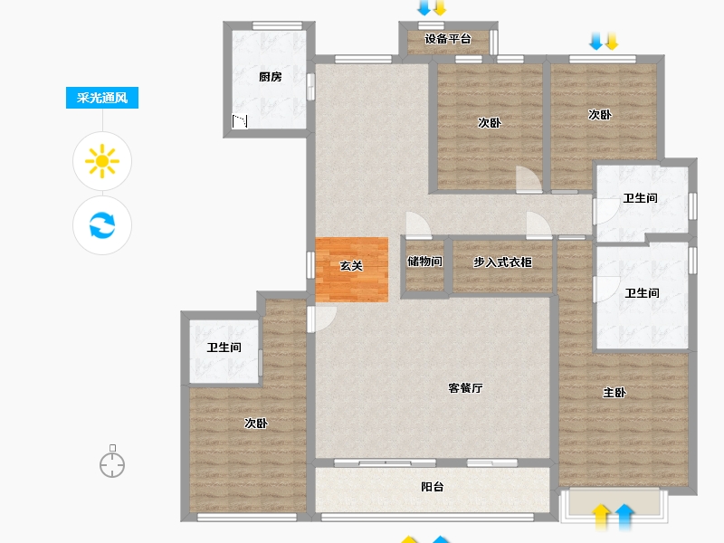 江苏省-南通市-滨江曙光之星-164.79-户型库-采光通风