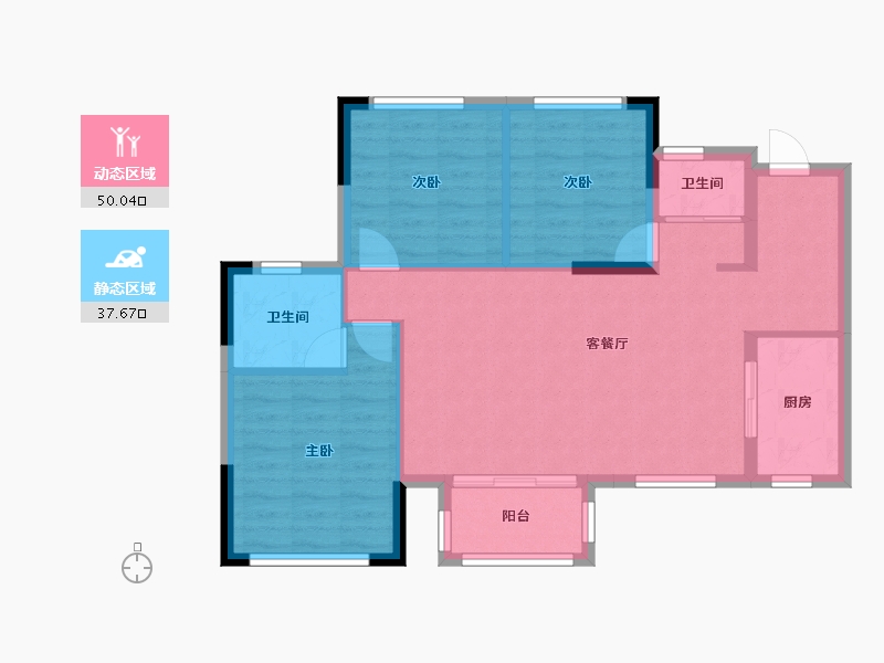 四川省-遂宁市-置信・安居逸都城-79.19-户型库-动静分区