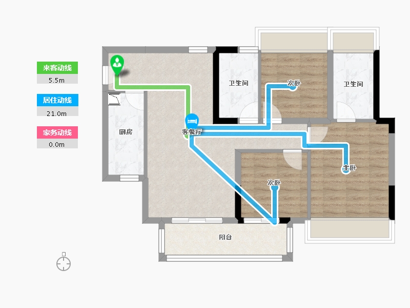 四川省-遂宁市-遂宁健康城・圣平澜岸-80.38-户型库-动静线