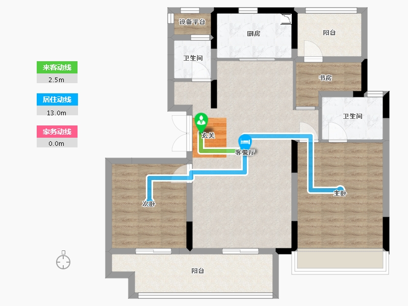 安徽省-马鞍山市-奥克斯姑溪锦域-96.00-户型库-动静线