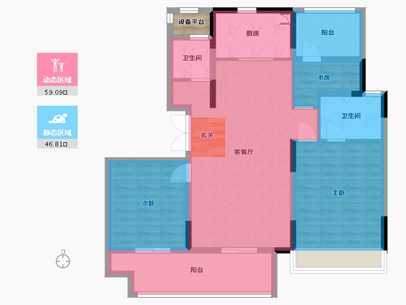 安徽省-马鞍山市-奥克斯姑溪锦域-96.00-户型库-动静分区