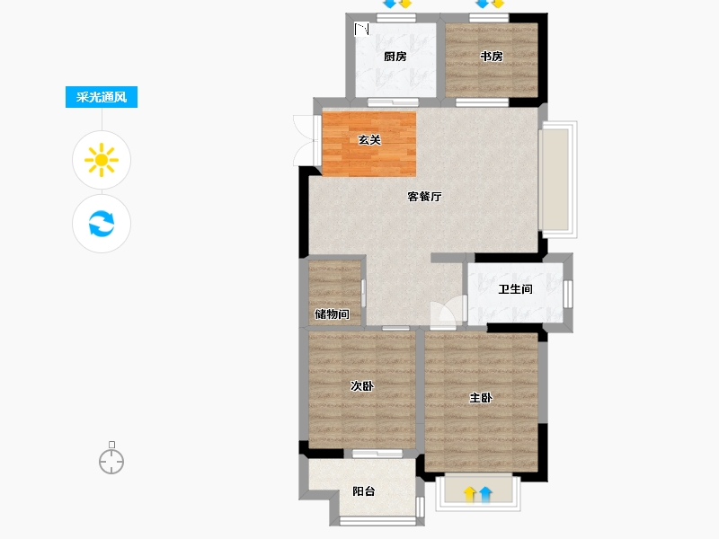 江苏省-南通市-春晓熙岸-78.40-户型库-采光通风