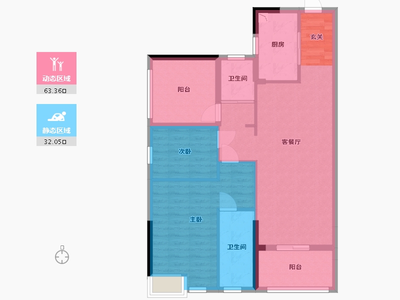 广东省-佛山市-碧桂园・首座-85.48-户型库-动静分区