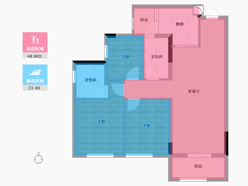 四川省-成都市-玖龙-73.07-户型库-动静分区