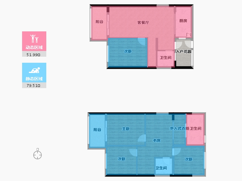 福建省-泉州市-保利利城二期-122.32-户型库-动静分区