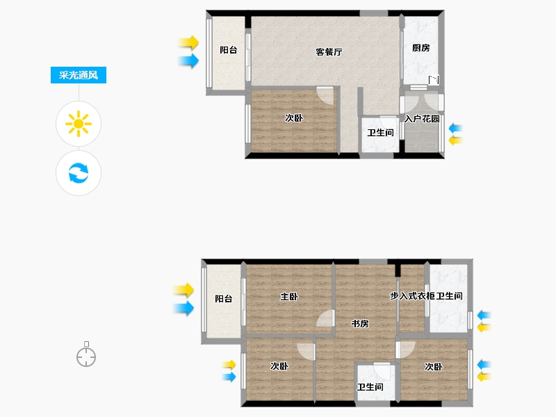 福建省-泉州市-保利利城二期-122.32-户型库-采光通风