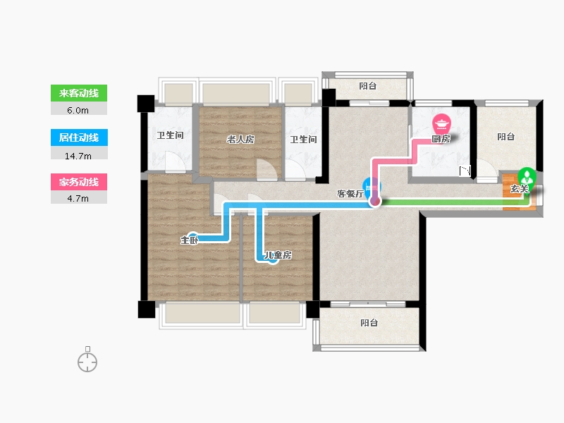 广东省-佛山市-中洲府-96.33-户型库-动静线