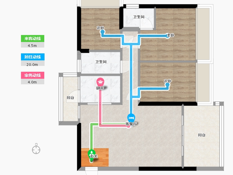 广东省-佛山市-云山峰境花园云峰荟-74.03-户型库-动静线