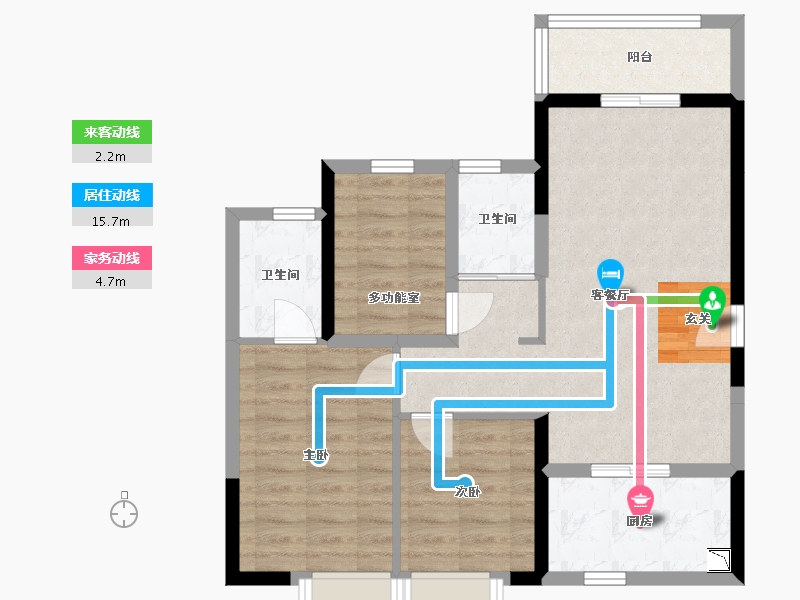 广东省-佛山市-碧桂园金辉坚果社区-73.53-户型库-动静线