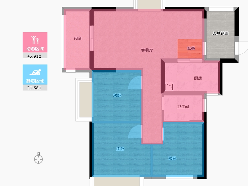 广东省-佛山市-保利和悦滨江-71.99-户型库-动静分区