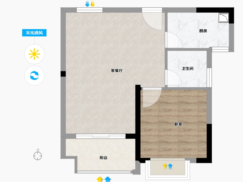 青海省-海南藏族自治州-世茂幸福里-52.00-户型库-采光通风