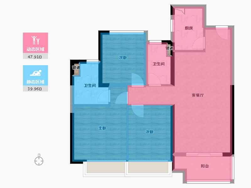 安徽省-滁州市-雅居乐・御宾府-78.40-户型库-动静分区