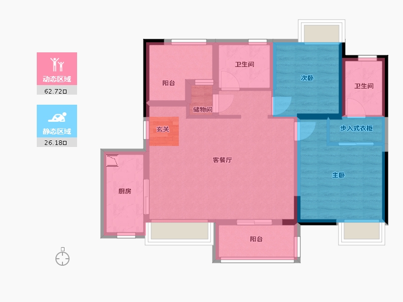 广东省-佛山市-华润置地・玖悦-78.40-户型库-动静分区