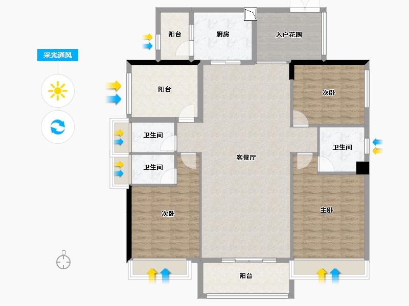 广西壮族自治区-梧州市-富城·爱琴海-136.88-户型库-采光通风