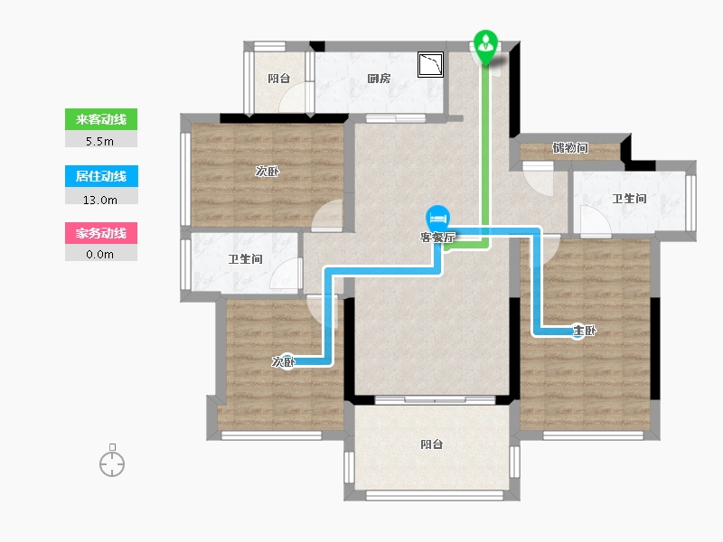 广西壮族自治区-贵港市-贵港融创九棠府-96.30-户型库-动静线