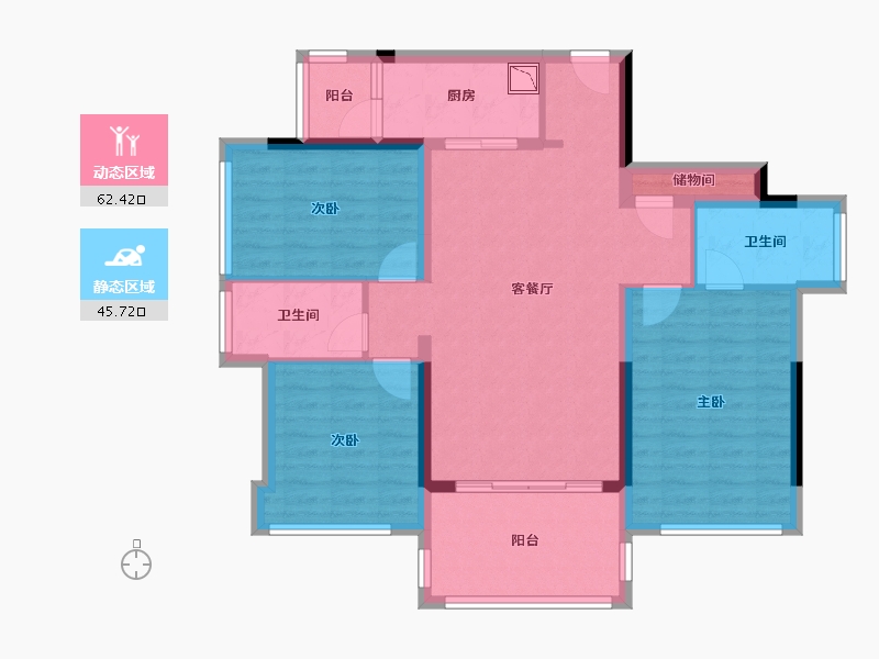 广西壮族自治区-贵港市-贵港融创九棠府-96.30-户型库-动静分区