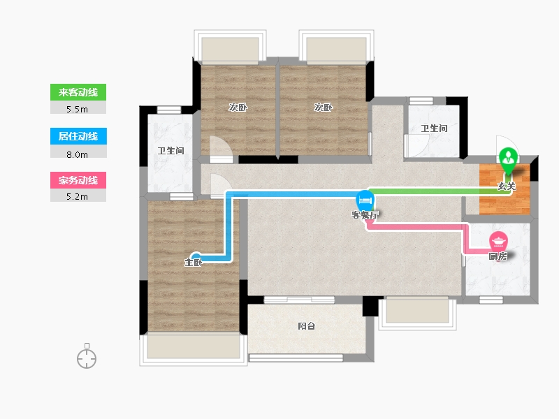 广东省-佛山市-弘阳博爱湖一�-78.36-户型库-动静线