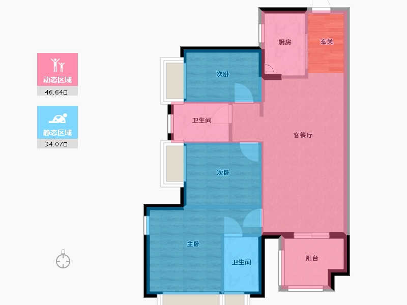 广东省-东莞市-凤岗四季花城-72.21-户型库-动静分区