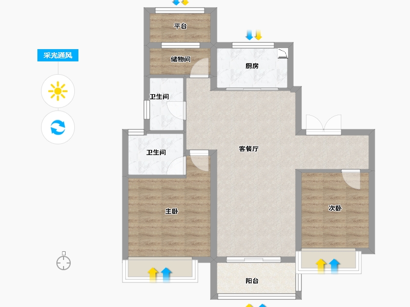 河南省-安阳市-汤阴建业森林半岛-77.99-户型库-采光通风