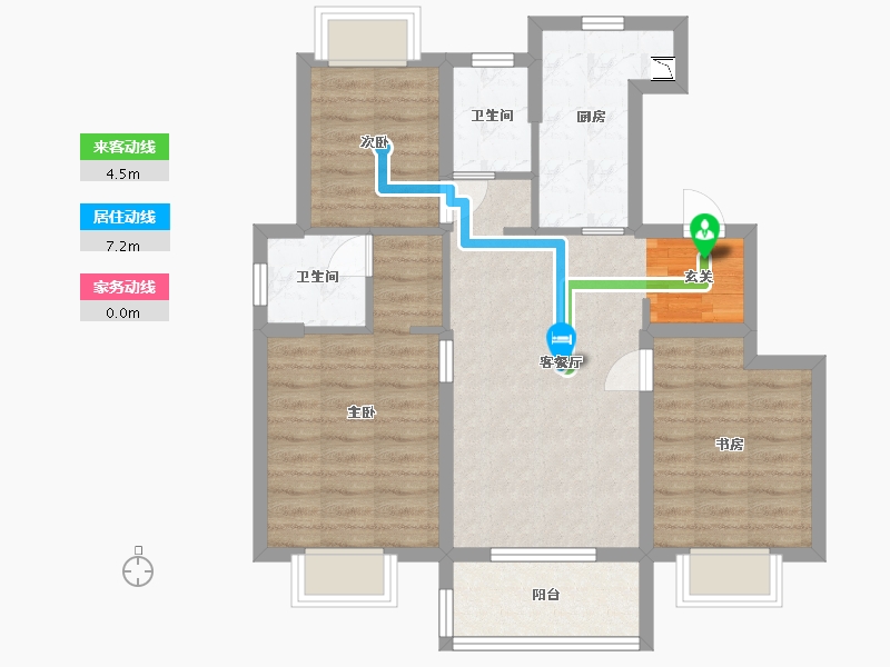 上海-上海市-首创禧悦晴朗-74.40-户型库-动静线