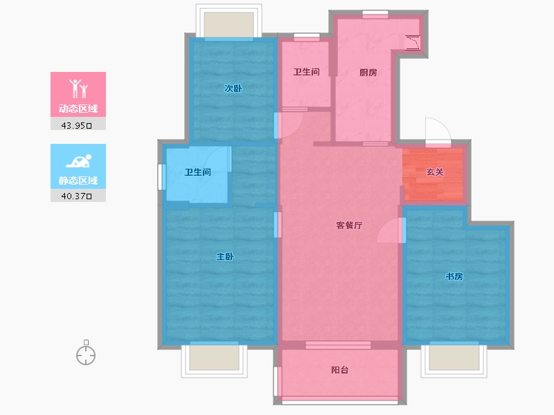 上海-上海市-首创禧悦晴朗-74.40-户型库-动静分区