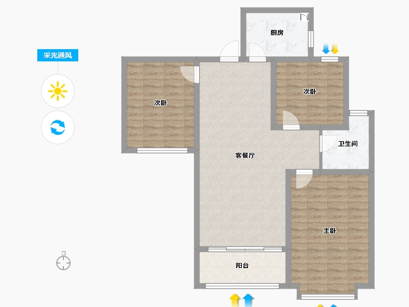 山东省-济宁市-京投馨和苑-95.92-户型库-采光通风