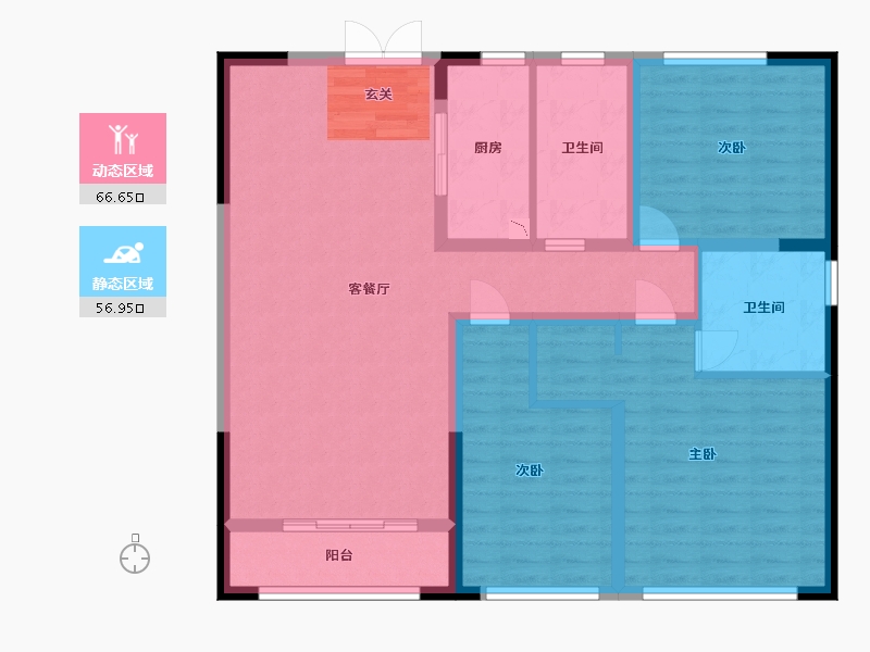 河北省-石家庄市-长安金茂府-111.20-户型库-动静分区