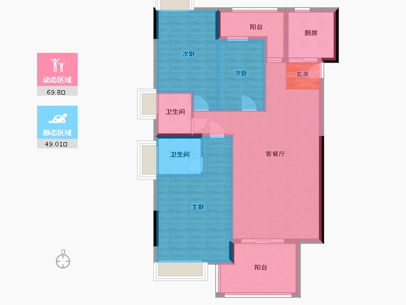 广东省-惠州市-锦绣一品-107.76-户型库-动静分区