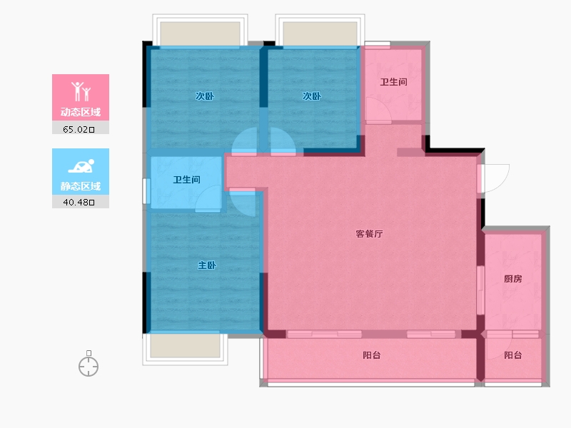 四川省-巴中市-杨坝小院-94.30-户型库-动静分区