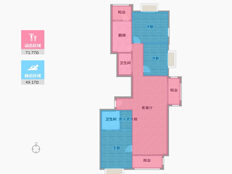 北京-北京市-天兆家园-110.52-户型库-动静分区