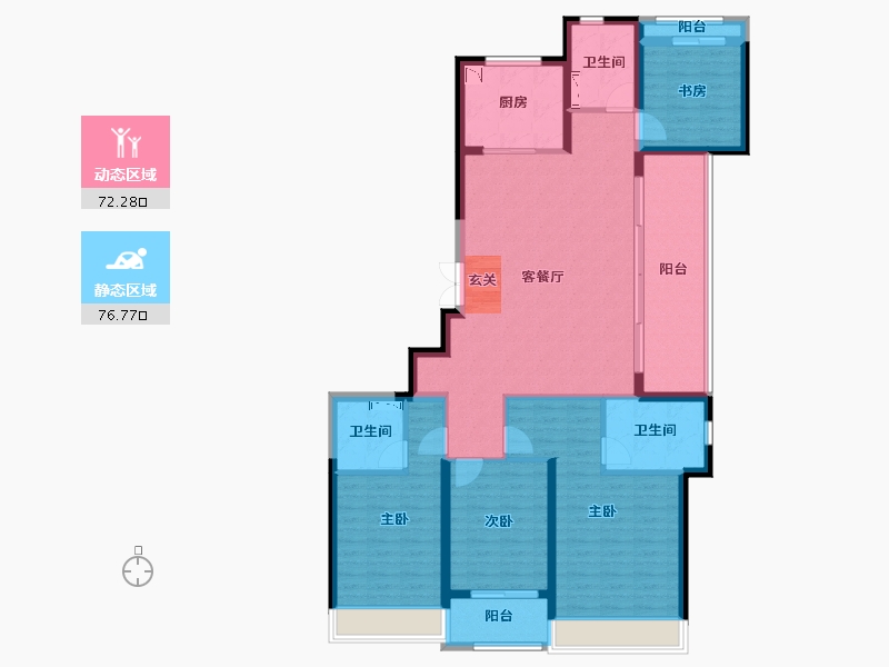 浙江省-温州市-世茂滨江乐虹湾-134.00-户型库-动静分区