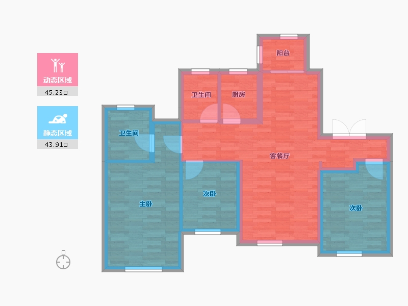 广东省-广州市-招商雍景湾-79.32-户型库-动静分区