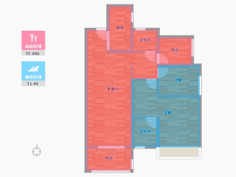 广东省-佛山市-保利中交大都汇-77.60-户型库-动静分区