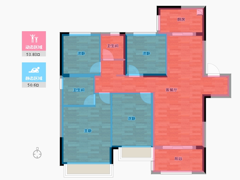 湖南省-长沙市-梁元雅苑-93.10-户型库-动静分区