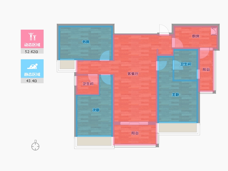 四川省-成都市-旭辉棠府-84.56-户型库-动静分区