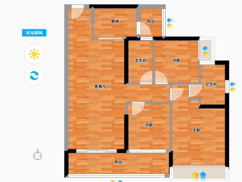 广东省-深圳市-新天鹅堡三期-89.00-户型库-采光通风