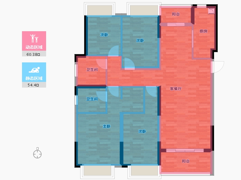 江苏省-无锡市-宝龙世家-102.20-户型库-动静分区